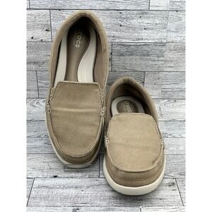 Crocs Women's Loafer Casual Slip On Shoes‎ Comfort Triple Comfort Size W7 Beige